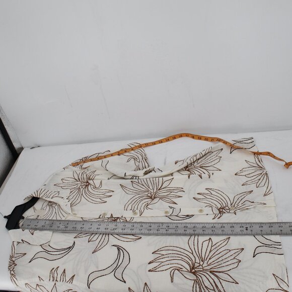 Folk White and Brown Casual Button Down Shirt - Picture 12 of 13